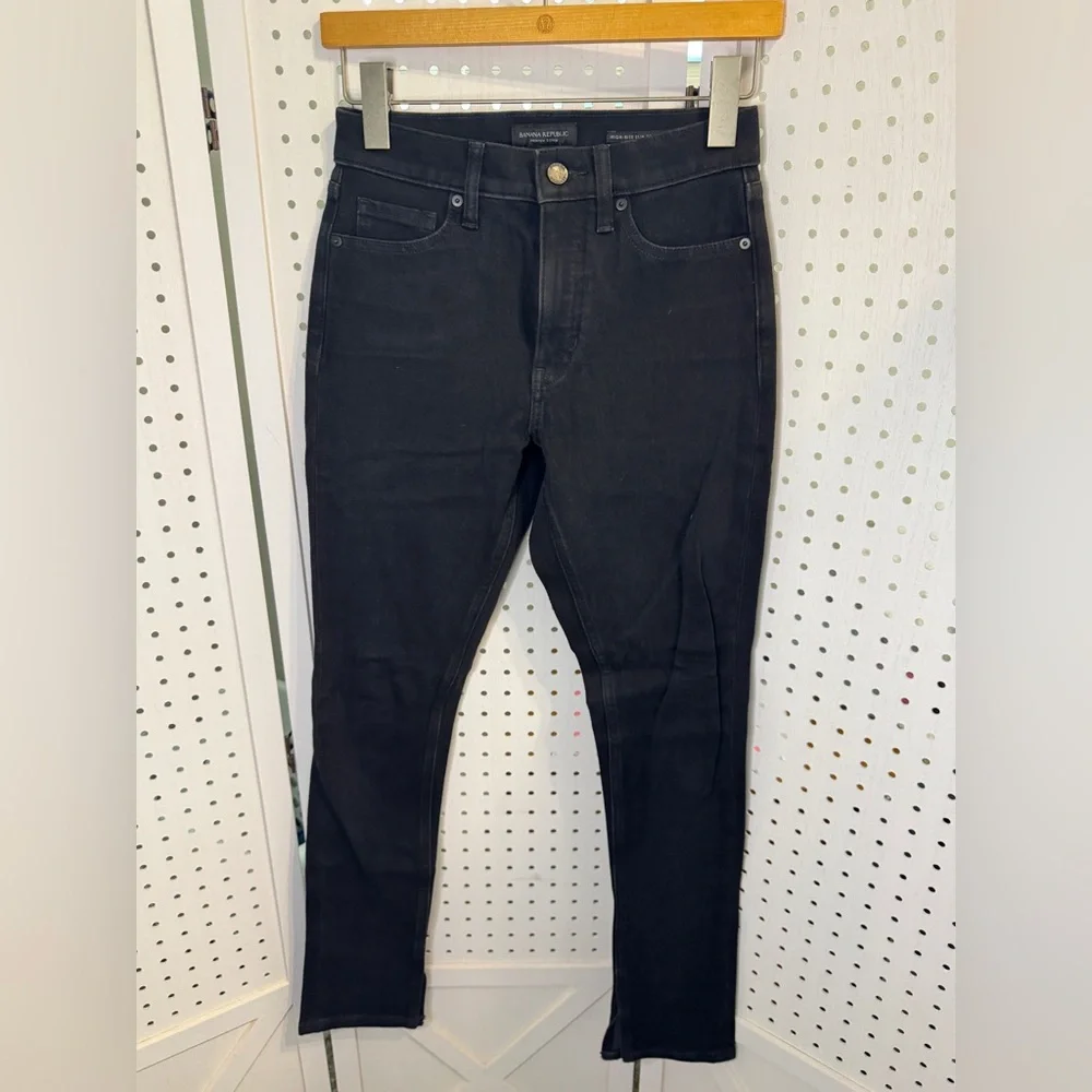 Banana Republic High-Rise Slim Stiletto Jeans – Black – Size 25P - Picture 2 of 4